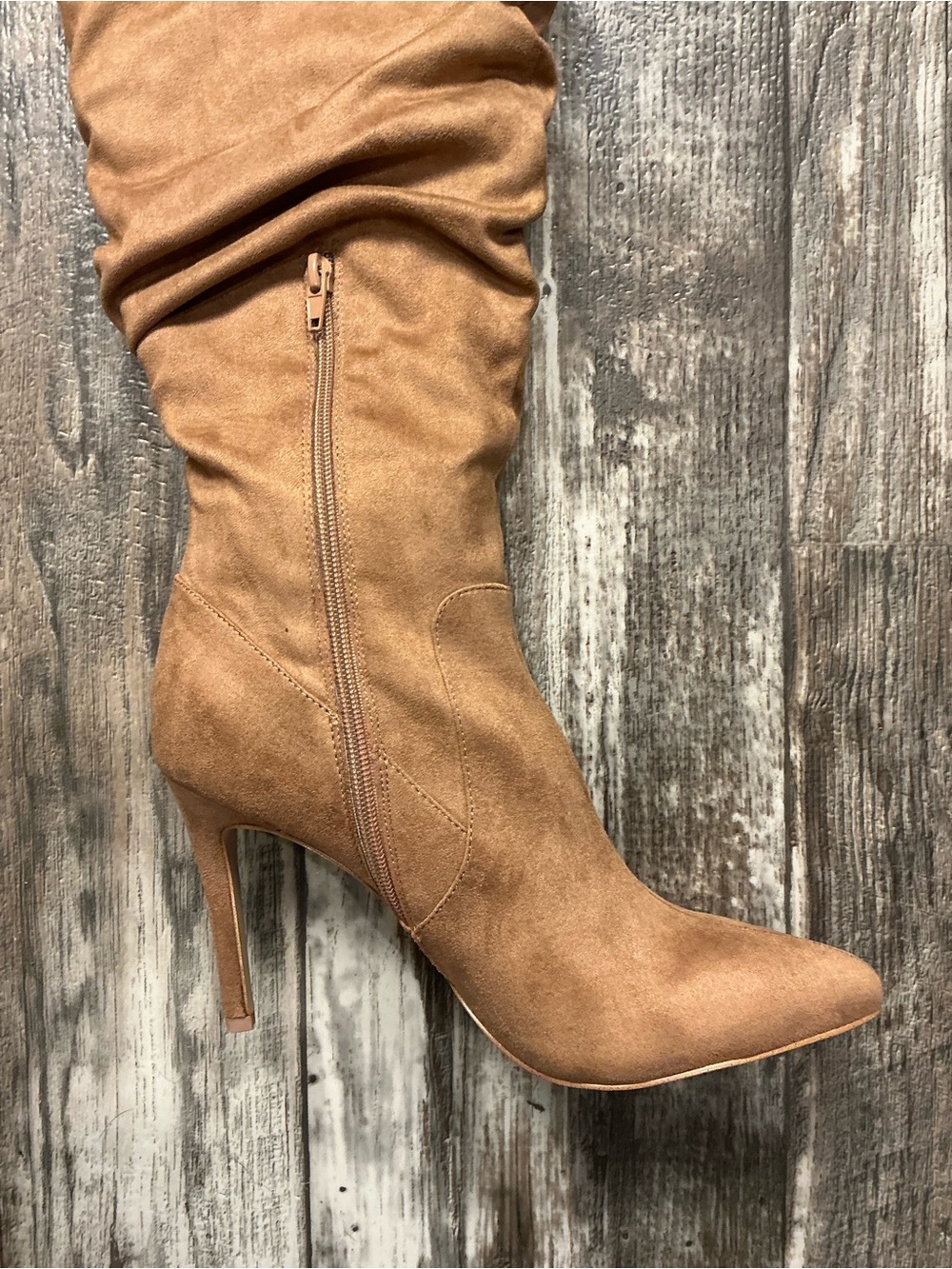 BCBGeneration Tan Slouch Over-the-Knee Stiletto Boots Size 8.5 - Picture 8 of 16